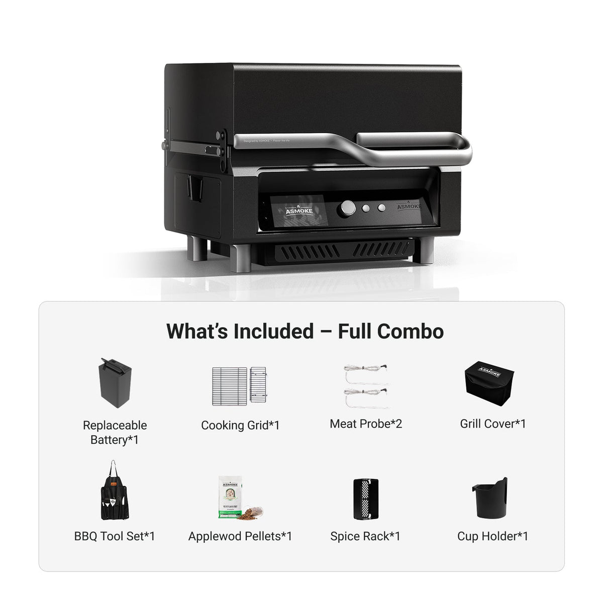 ASMOKE Essential Portable Wood Pellet Grill