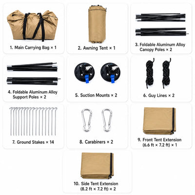 AT200 Portable Awning Tent That Fits Any Vehicle