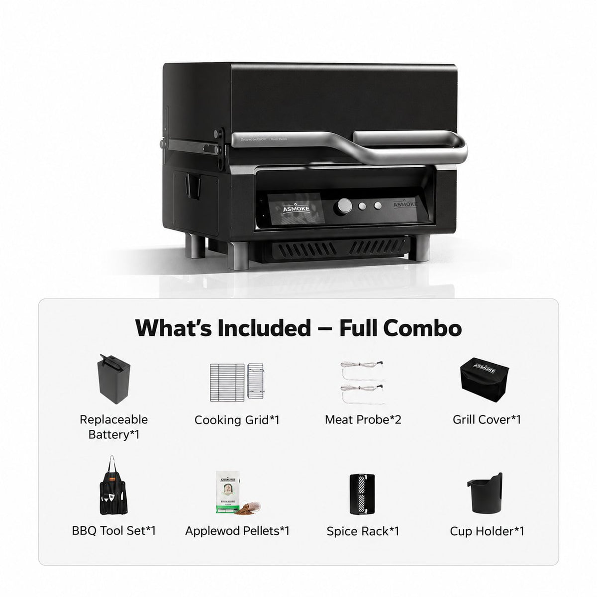 ASMOKE Essential Portable Wood Pellet Grill