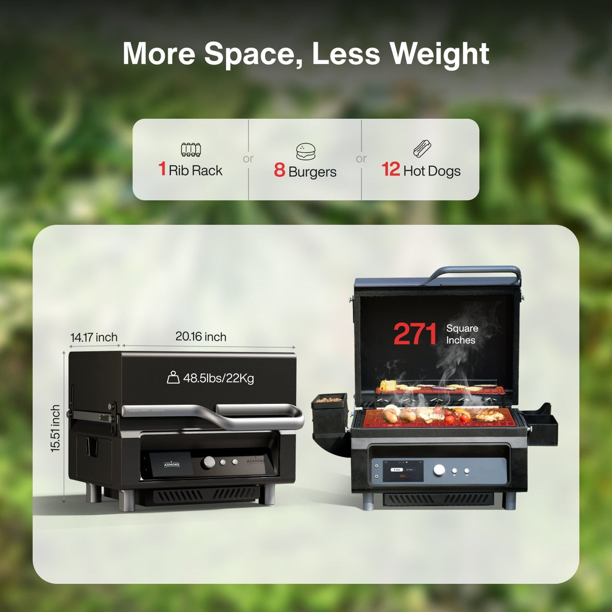 ASMOKE Essential Portable Wood Pellet Grill